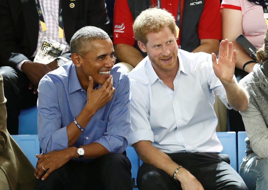 Fotografija: Nekdajni ameriški predsednik in princ Harry sta bila nekoč dobra prijatelja. FOTO: Mark Blinch/Reuters
