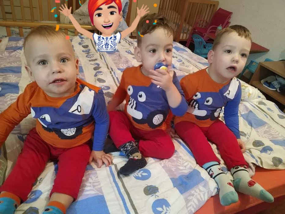 Fotografija: Triletniki (z leve): Marcel, Enej in Domen