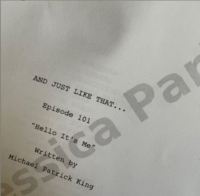 Parkerjeva je na instagramu objavila delčke scenarija.