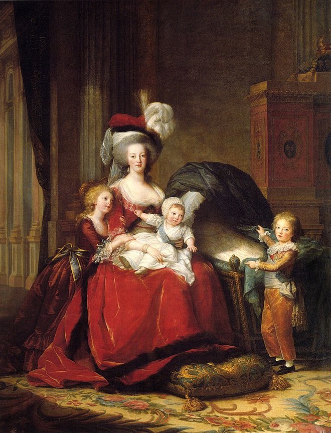 Od štirih otrok kralja Ludvika XVI. in Marije Antoanete je zrela leta dočakal le eden. FOTO: Wikipedia