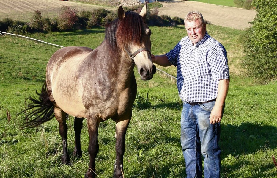 Fotografija: Bård Iver Alm se ukvarja z vzrejo tekmovalnih konj, nekaterim je nadel imena po smučarskih skakalcih. Fotografije: osebni arhiv