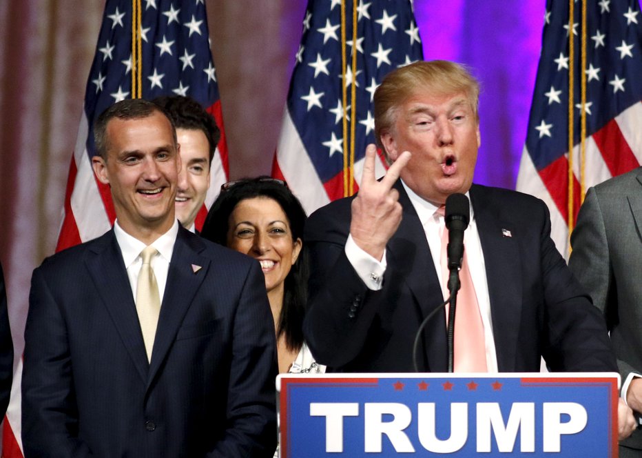 Fotografija: Corey Lewandowski in Donald Trump. FOTO: Joe Skipper, Reuters