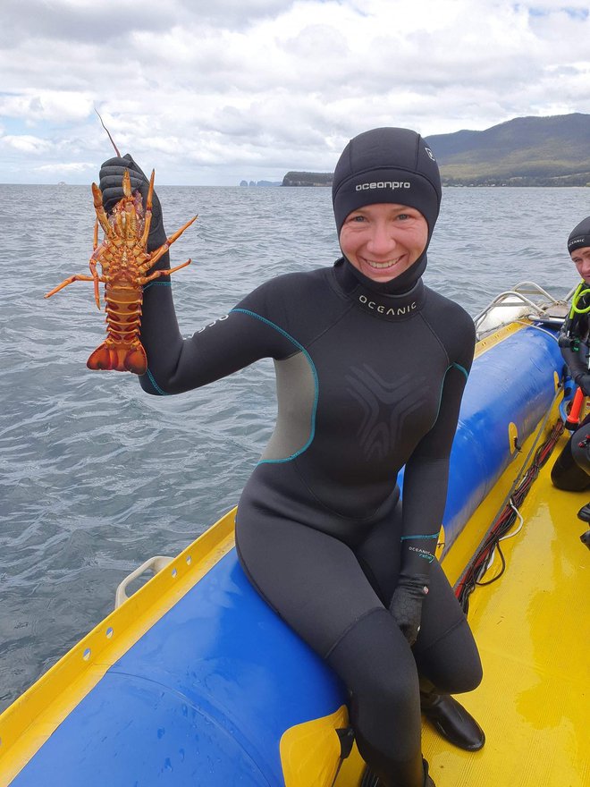 Na Tasmaniji se je seznanila s podvodnim ribolovom. FOTO: Osebni Arhiv
