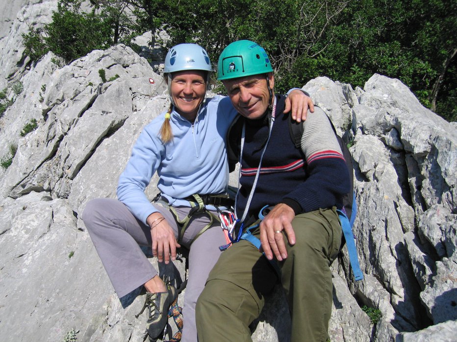 Fotografija: Z 68 leti je s hčerko Moniko ponovil svojo smer, Mosoraško v Paklenici.
