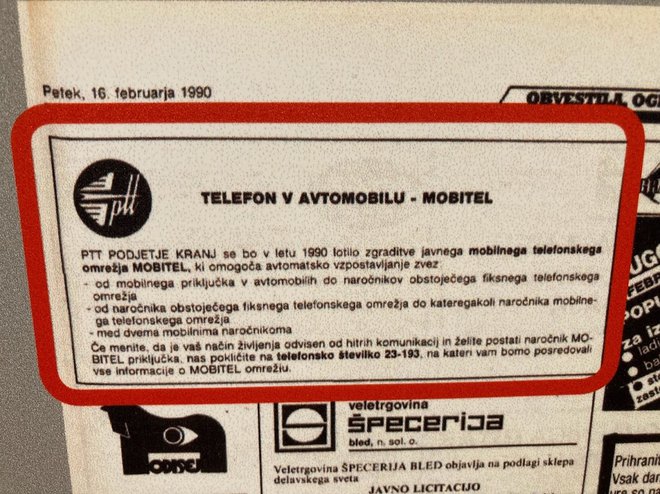Oglas iz leta 1990 FOTO: Jaroslav Jankovič
