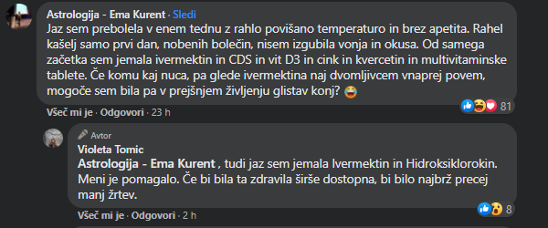 Pogovor med Violeto Tomić in Emo Kurent. FOTO: Facebook, posnetek zaslona
