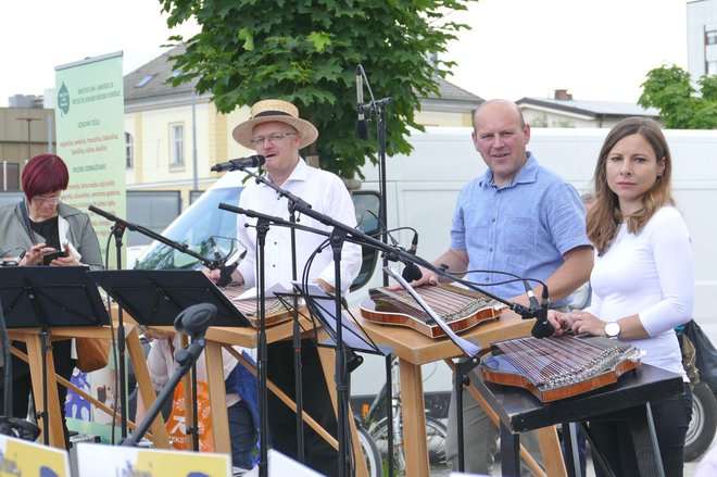 Slovenski citrarski kvartet, Peter Napret je drugi z leve. Foto: Primož Hieng
