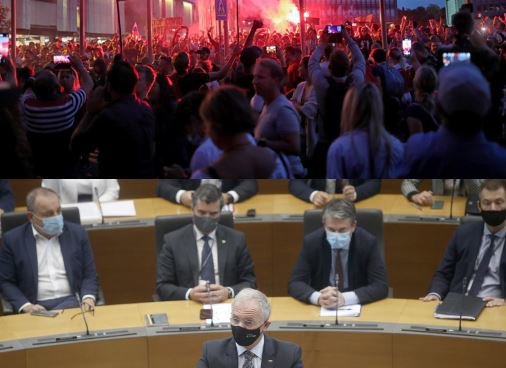 Fotografija: Bilo je 2021: leto protestov, neuspešnih rušenj Janševe vlade in predsedovanja EU.
FOTO: S. N.

