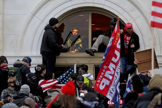 Vdor v ameriški kongres 6. januarja. FOTO: Leah Millis, Reuters

