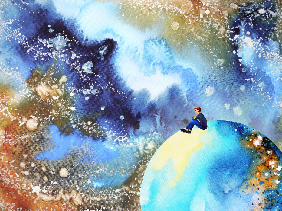 Fotografija: human and spirit powerful energy connect mind universe power abstract art watercolor painting illustration design hand drawing