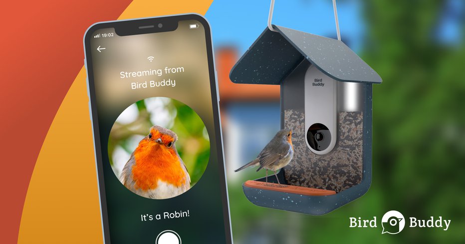 Fotografija: Osnovni model, ki se lahko poveže tudi z mobitelom. FOTO: Kickstarter/Bird Buddy
