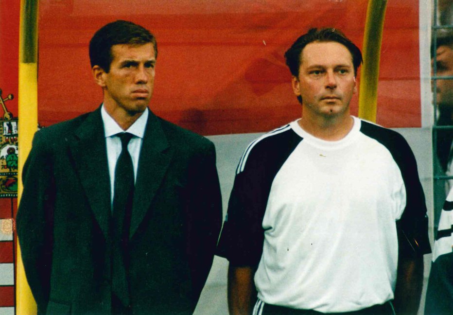 Fotografija: Srečko Katanec in Janko Irgolič na vrhuncu reprezentančnih uspehov. Foto: Osebni arhiv
