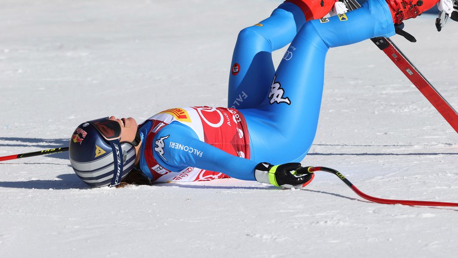 Fotografija: Sofia Goggia ne obupuje, storila bo vse, da bo nared do 15. februarja. FOTO: USA Today Sports

