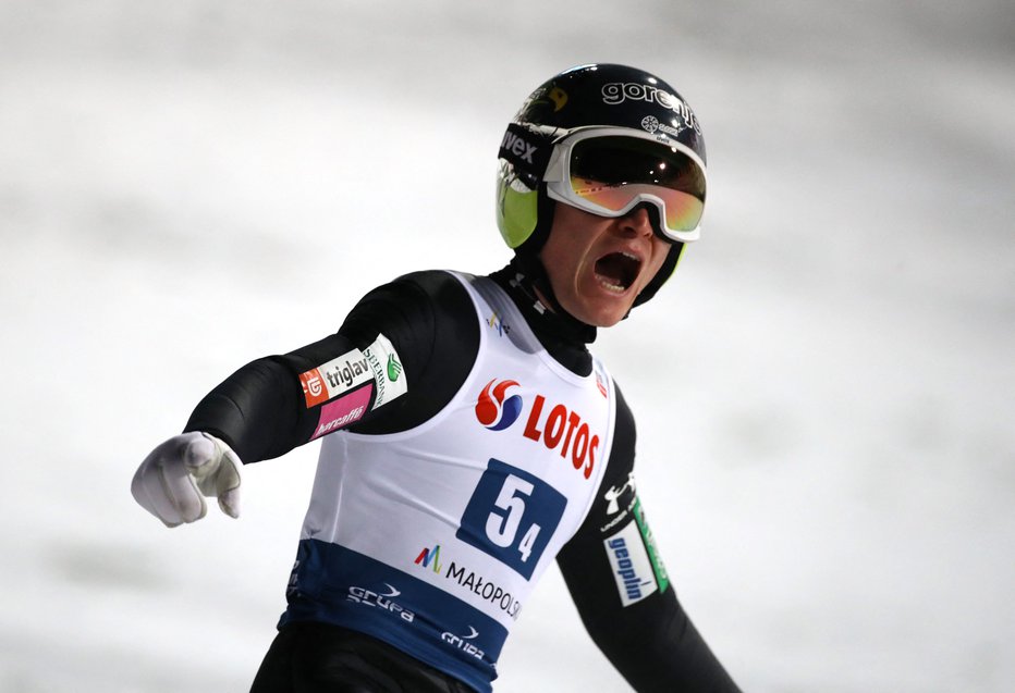 Fotografija: Anže Lanišek je bil najboljši v slovenski ekipi. FOTO: Kacper Pempel/Reuters
