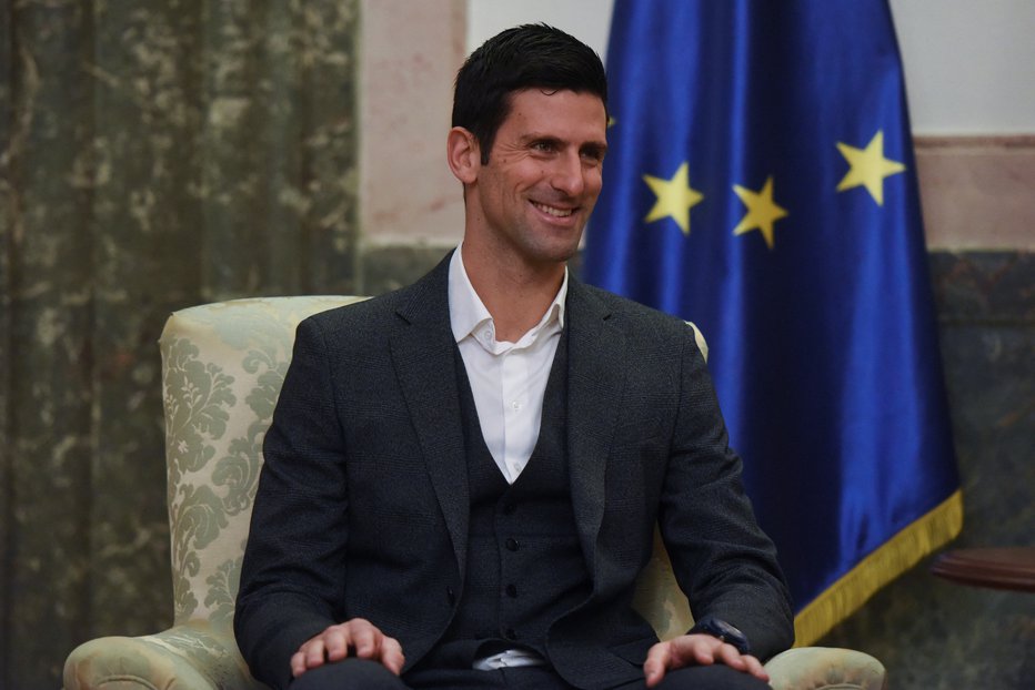 Fotografija: Srbski teniški igralec Novak Đoković se je srečal s predsednikom Aleksandrom Vučićem. FOTO: Zorana Jevtic, Reuters
