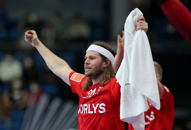 Mikkel Hansen je bil vesel zmage. FOTO: Berrnadett Szabo/Reuters
