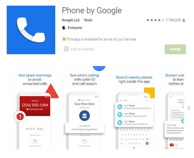 Aplikacija Phone by Google. FOTO: Google Play, zaslonski posnetek
