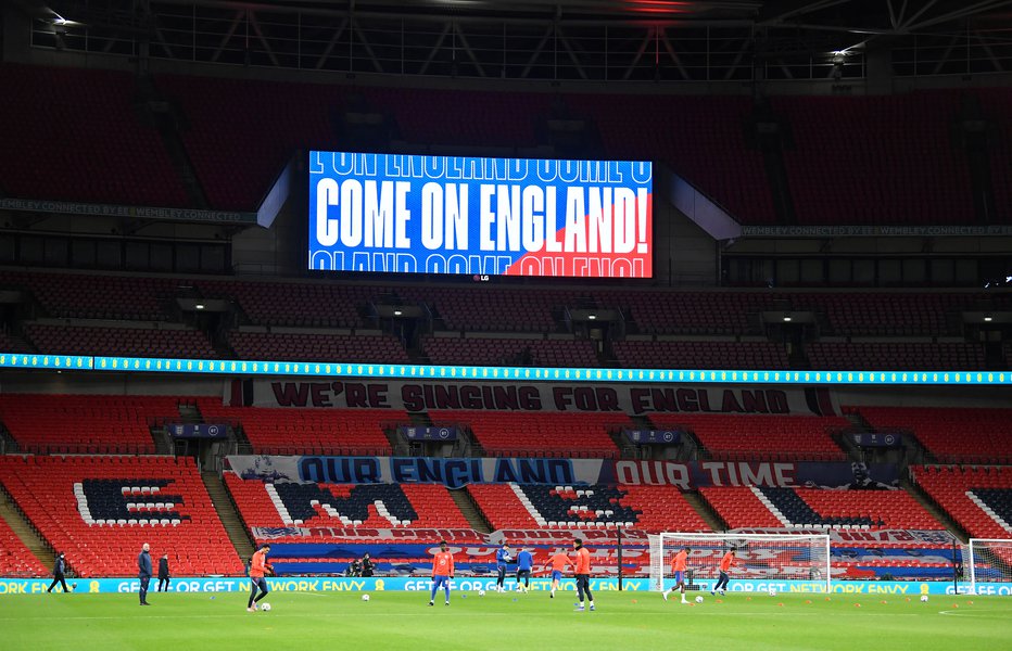 Fotografija: Wembley bo gostil eno polfinalno tekmo in finale 11. julija. FOTO: Toby Melville/Reuters