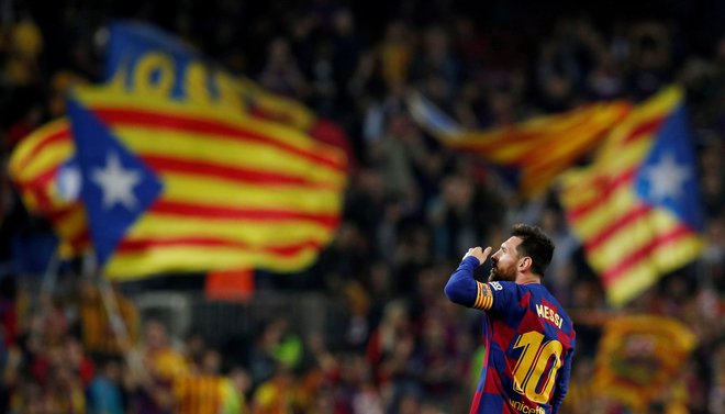 Lionel Messi je bil ikona katalonskega ponosa. FOTO: Albert Gea/ Reuters