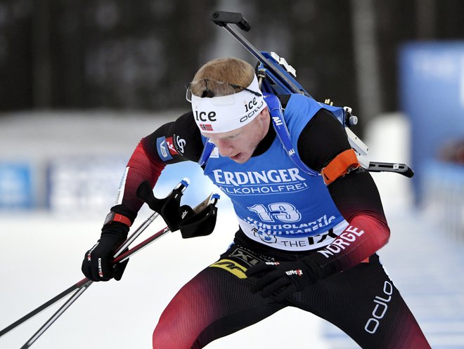 Johannes Thingnes Boe je najboljši biatlonec sezone. Foto Markku Ulander/AFP