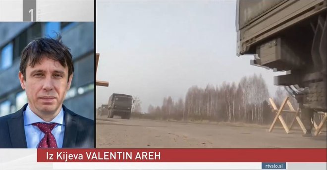Iz Kijeva se oglaša Valentin Areh. FOTO: TV Slovenija
