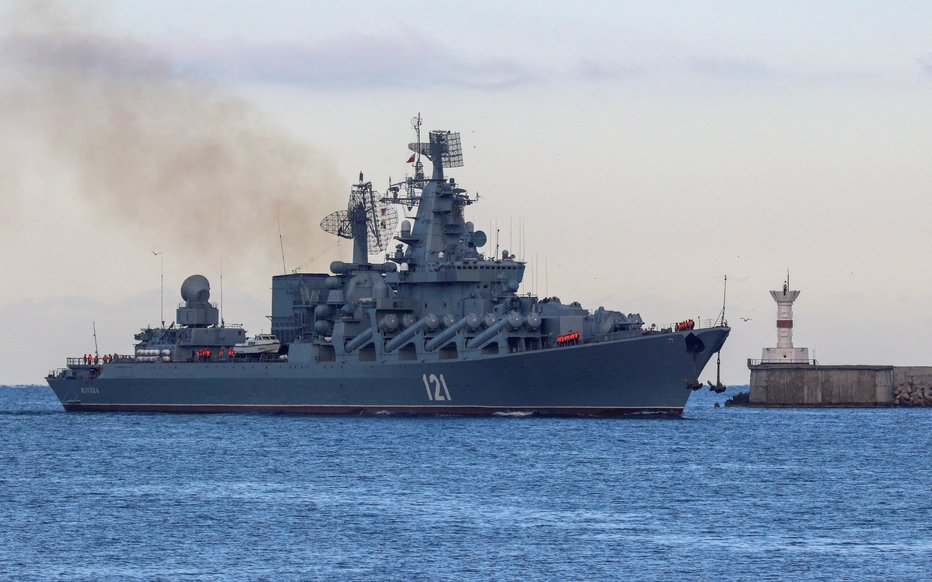 Fotografija: Ruska bojna ladja Moskva. FOTO: Alexey Pavlishak, Reuters
