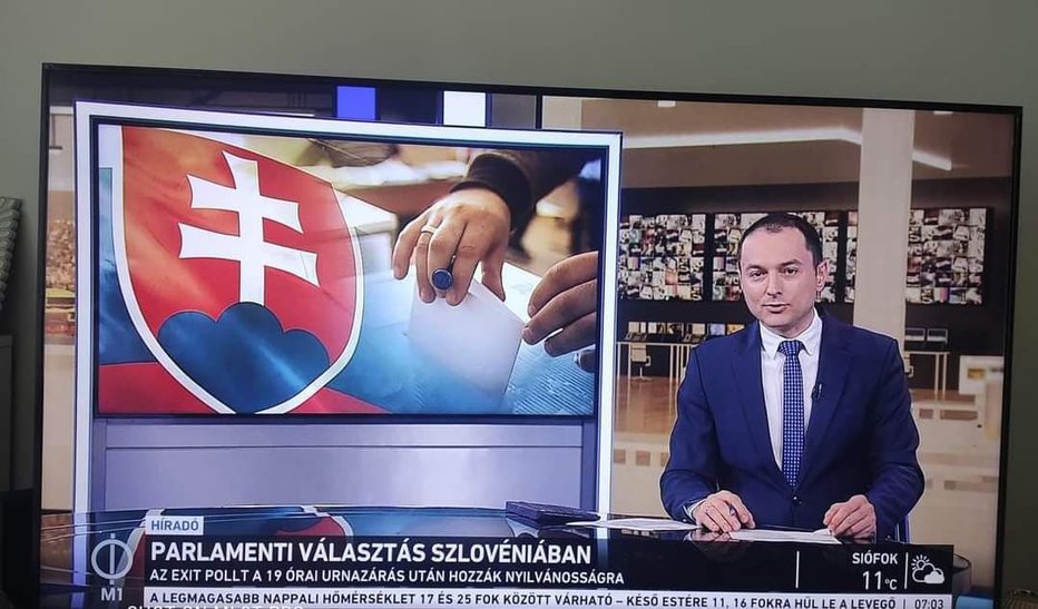 Fotografija: Tako so na Madžarskem poročali o volitvah v Sloveniji. FOTO: Sandi, bralec poročevalec
