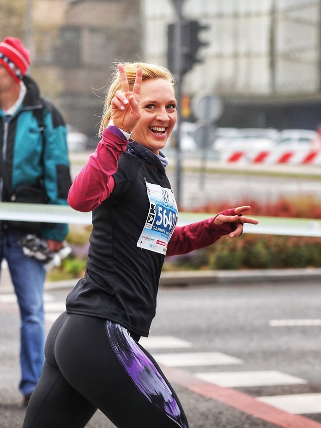 Katarina na ljubljanskem maratonu. FOTO: Sandi Fišer
