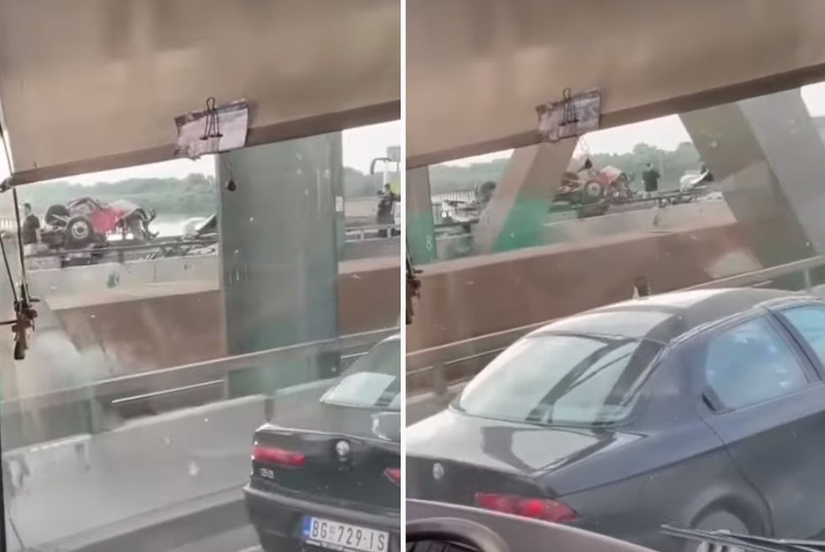 Fotografija: Huda prometna nesreča na Pančevskem mostu je zahtevala dve življenji. FOTO: Youtube
