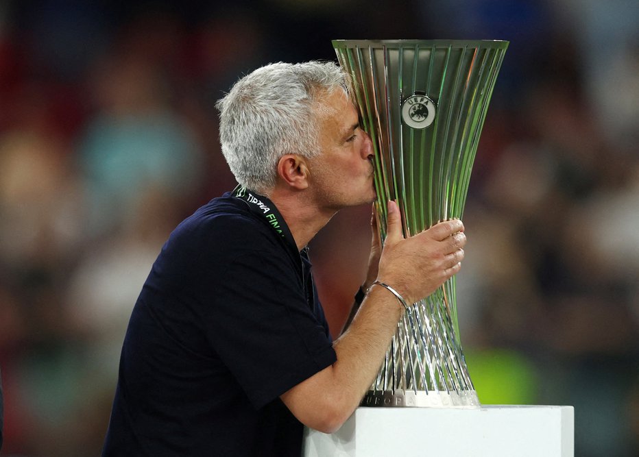 Fotografija: Jose Mourinho je kot trener Porta, Interja, Man. Uniteda in zdaj Rome dobil vseh pet finalnih tekem največjih Uefinih tekmovanj. FOTO: Marko Đurica/Reuters
