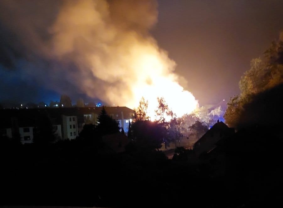 Fotografija: Požar v Šentjurju. FOTO: Irena, bralka poročevalka
