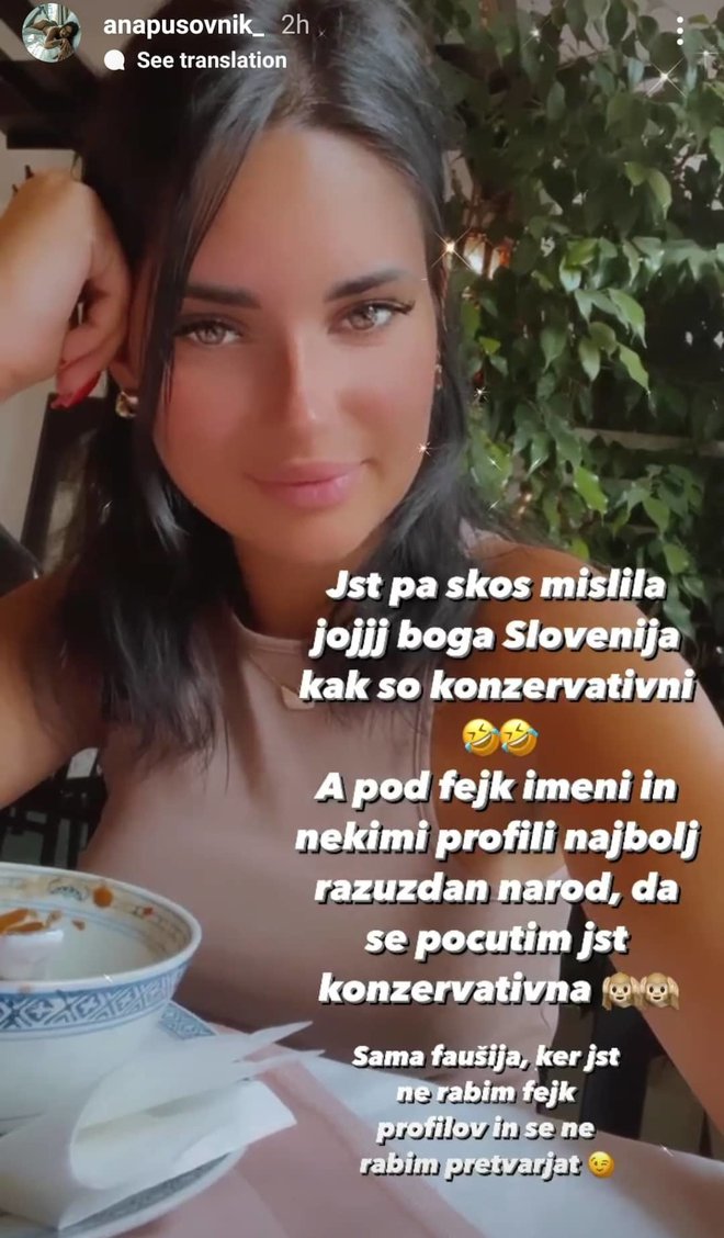 Mislila je, da so Slovenci sramežljivi. FOTO: Instagram
