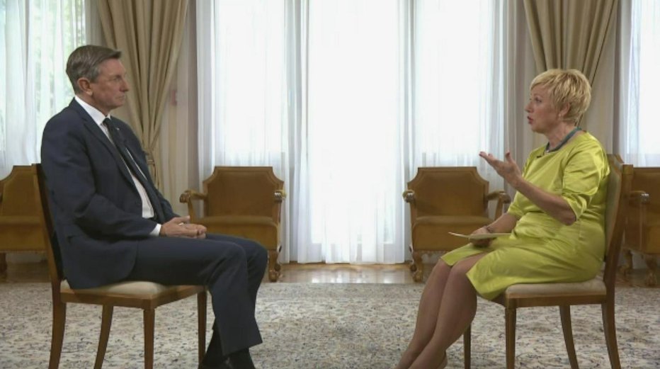 Fotografija: Borut Pahor in Rosvita Pesek. FOTO: TV Slovenija
