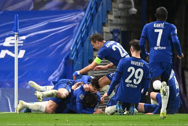 Chelsea se je lani veselil uspeha proti Realu. FOTO: Toby Melville Reuters
