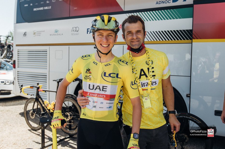 Fotografija: Tadej Pogačar in Andrej Hauptman sta skupaj proslavila že dve zmagi na Touru.

Foto Fizza/UAE Emirates
