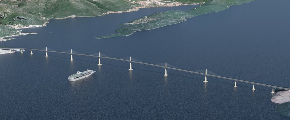 Fotografija: Pelješki most. Foto: Ponting/Pipenbaher Consulting Engineers 
