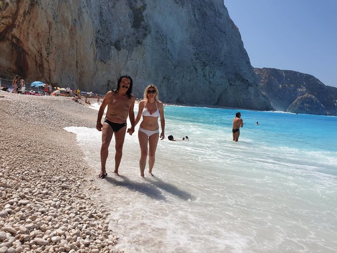 Slavc in njegova partberica sta uživala na grski plaži. FOTO: Osebni arhiv
