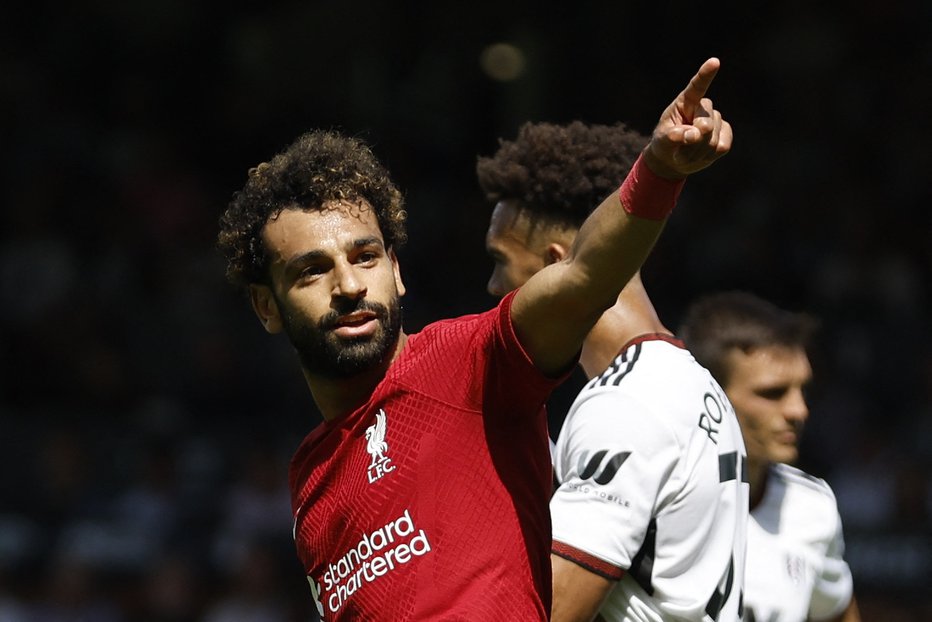Fotografija: Liverpool je z golom Mohameda Salaha pri Fulhamu v 80. minuti iztržil točko. FOTO: Peter Cziborra, Reuters
