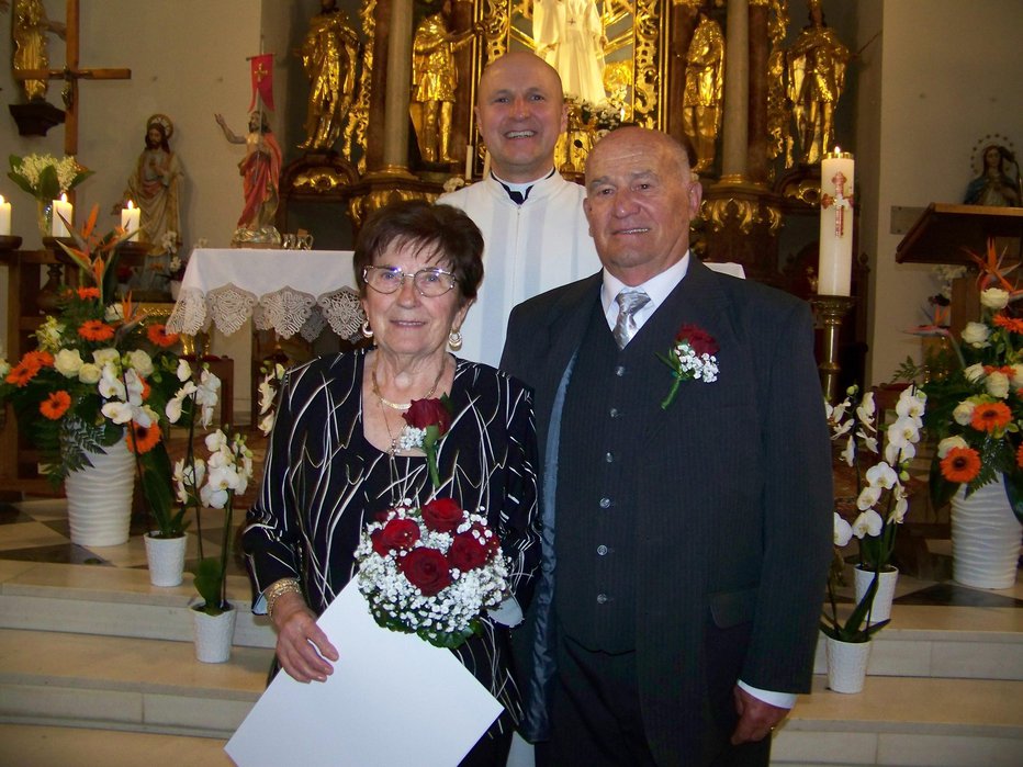 Fotografija: Zakonca Sobočan sta praznovala visoko obletnico poroke.
