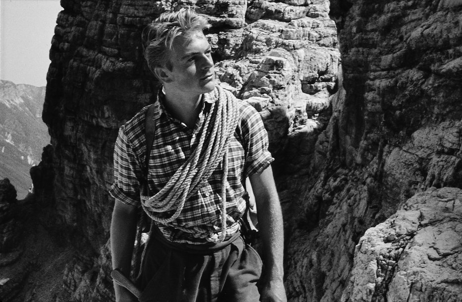 Fotografija: V gore se je zaljubil že zelo mlad, Slovensko smer v Triglavski steni je preplezal s sedemnajstimi leti. FOTO: Egon Mihelič
