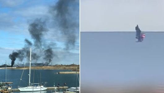 Fotografija: Skupno naj bi bilo v napadu uporabljenih 16 daljinsko vodenih vozil, devet zračnih in sedem morskih, ruska vojska pa trdi, da je uničila vse. FOTO: Twitter
