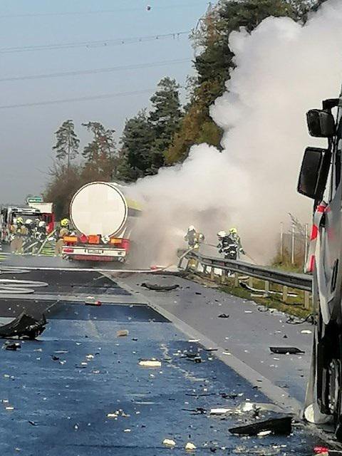 Fotografija: Nesreča na avtocesti. FOTO: PU Maribor
