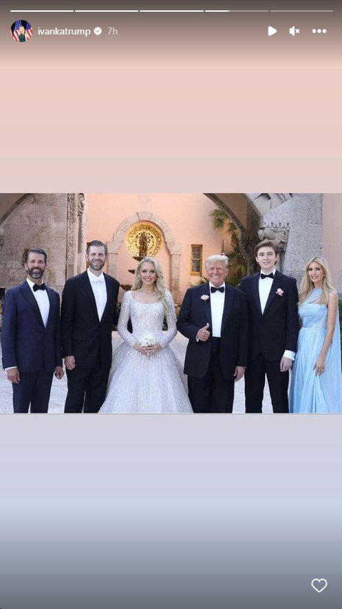 Poroka Tiffany Trump. FOTO: Instagram, zaslonski posnetek
