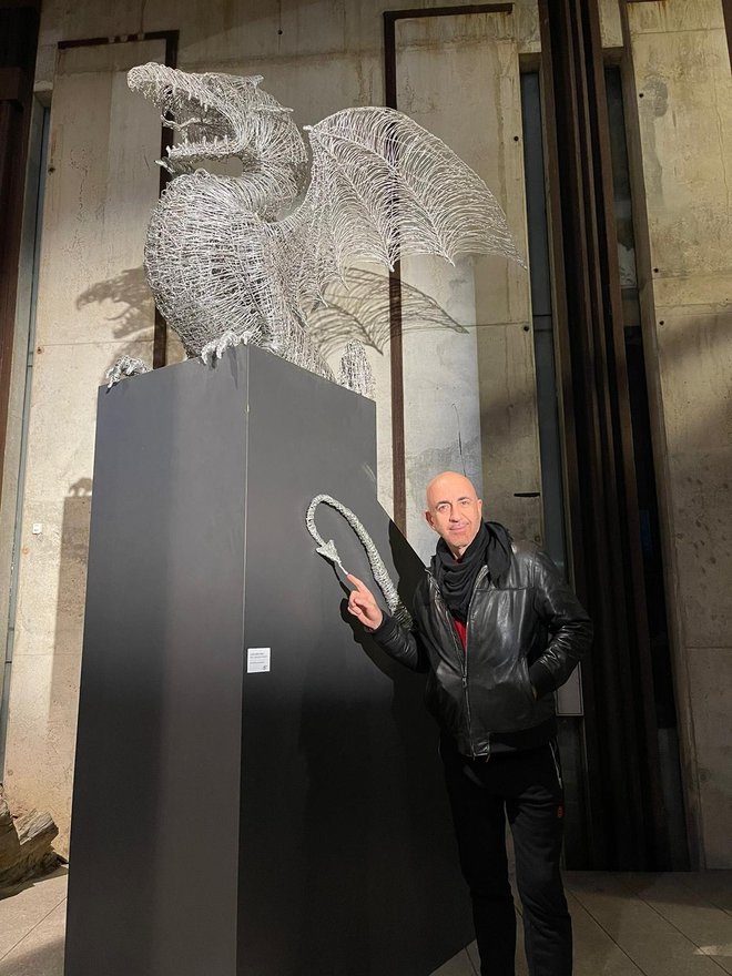 Ljubljanski zmaj, simbol naše prestolnice, ga je navdušil. FOTO: Osebni arhiv
