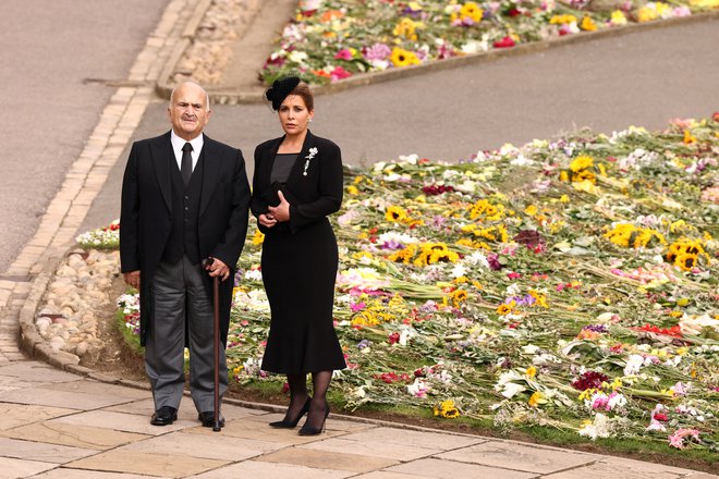 Haja se je septembra udeležila pogreba kraljice Elizabete II. FOTO: Henry Nicholls/Reuters
