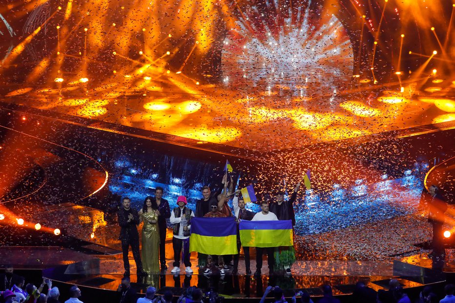 Fotografija: Letošnji zmagovalci Evrovizije prihajajo iz Ukrajine. FOTO: Yara Nardi, Reuters
