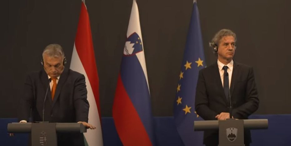 Fotografija: Madžarski in slovenski predsednik vlade. FOTO: Zaslonski posnetek
