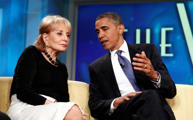 Barack Obama in Barbara Walters. FOTO: Kevin Lamarque, Reuters
