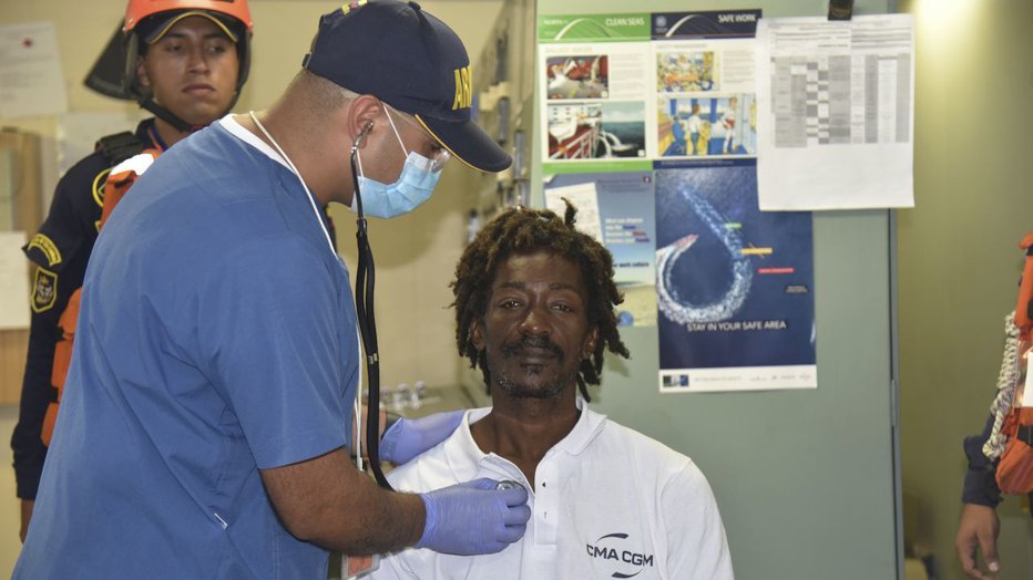Fotografija: Elvis François je bil v razmeroma dobrem zdravstvenem stanju. FOTOGRAFIJI: Kolumbijska mornarica
