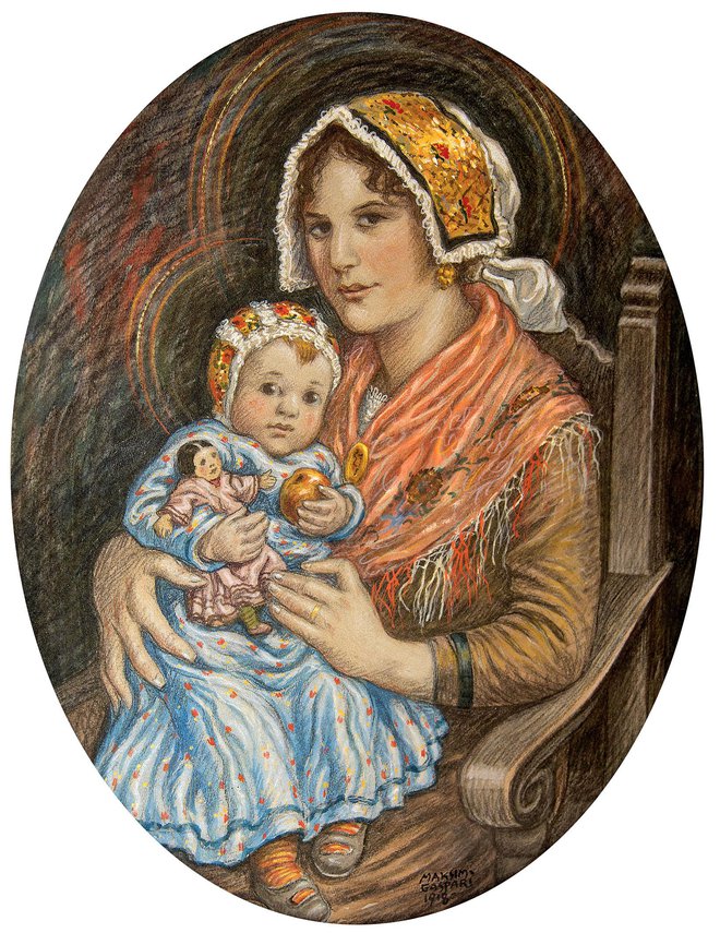 Narodna Madona, akvarel s pastelom, 1918. FOTO: Robert Kužnik
